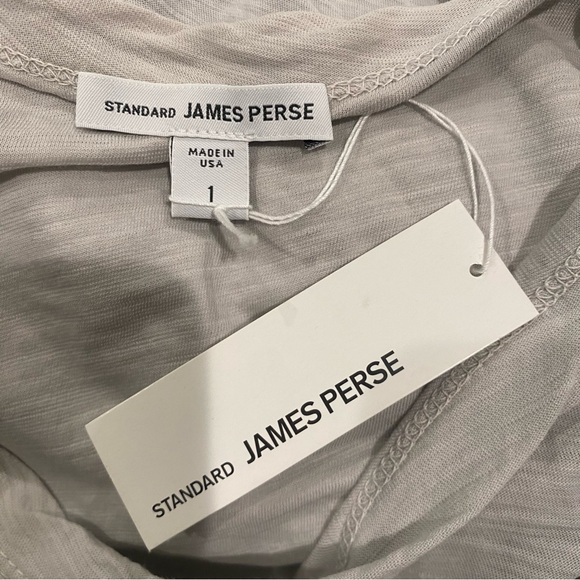 NWT JAMES PERSE TAN CREAM SHEER SLUB CREW NECK SHORT SLEEVE COTTON T SHIRT SMALL - Picture 3 of 4